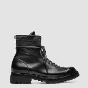 LORAINE 033 - Black Leather Zip Boots