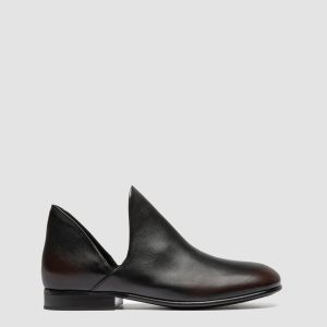 MADGE 003 - Black Leather Pull On Boots