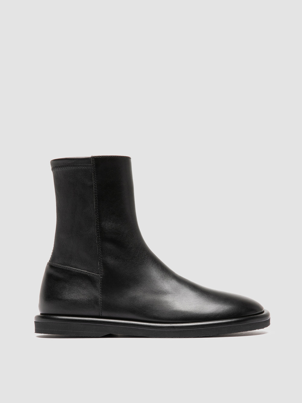 MARJORY 106 - Black Leather Zipped Boots