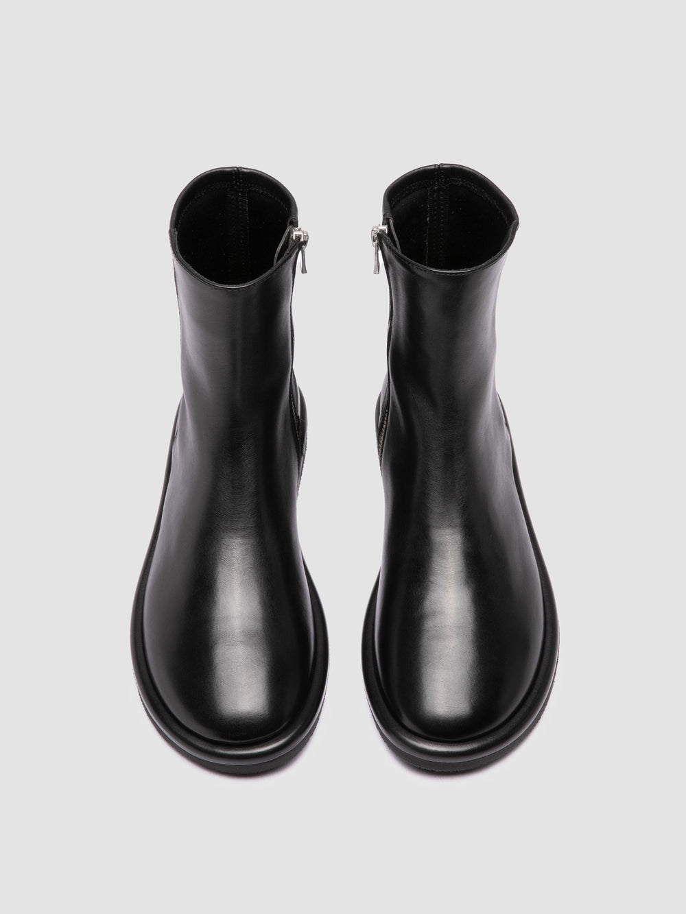 MARJORY 106 - Black Leather Zipped Boots - Image 2
