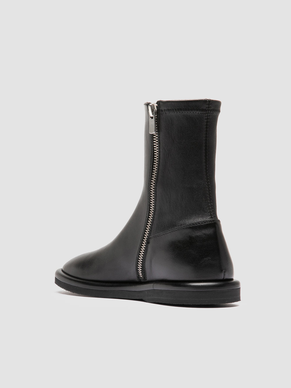 MARJORY 106 - Black Leather Zipped Boots - Image 4