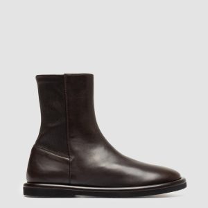 MARJORY 106 - Brown Leather Zipped Boots