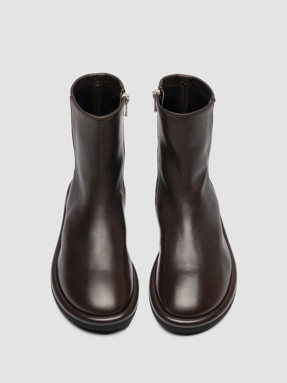 MARJORY 106 - Brown Leather Zipped Boots - Image 2