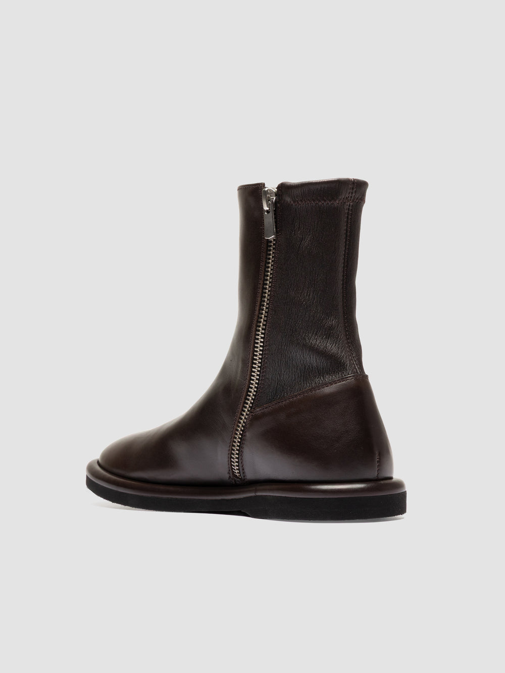 MARJORY 106 - Brown Leather Zipped Boots - Image 4