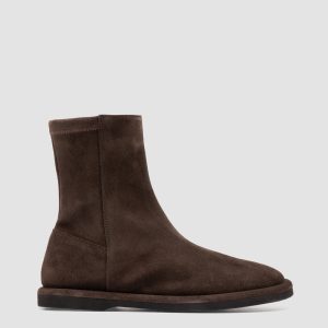 MARJORY 106 - Brown Suede Zipped Boots