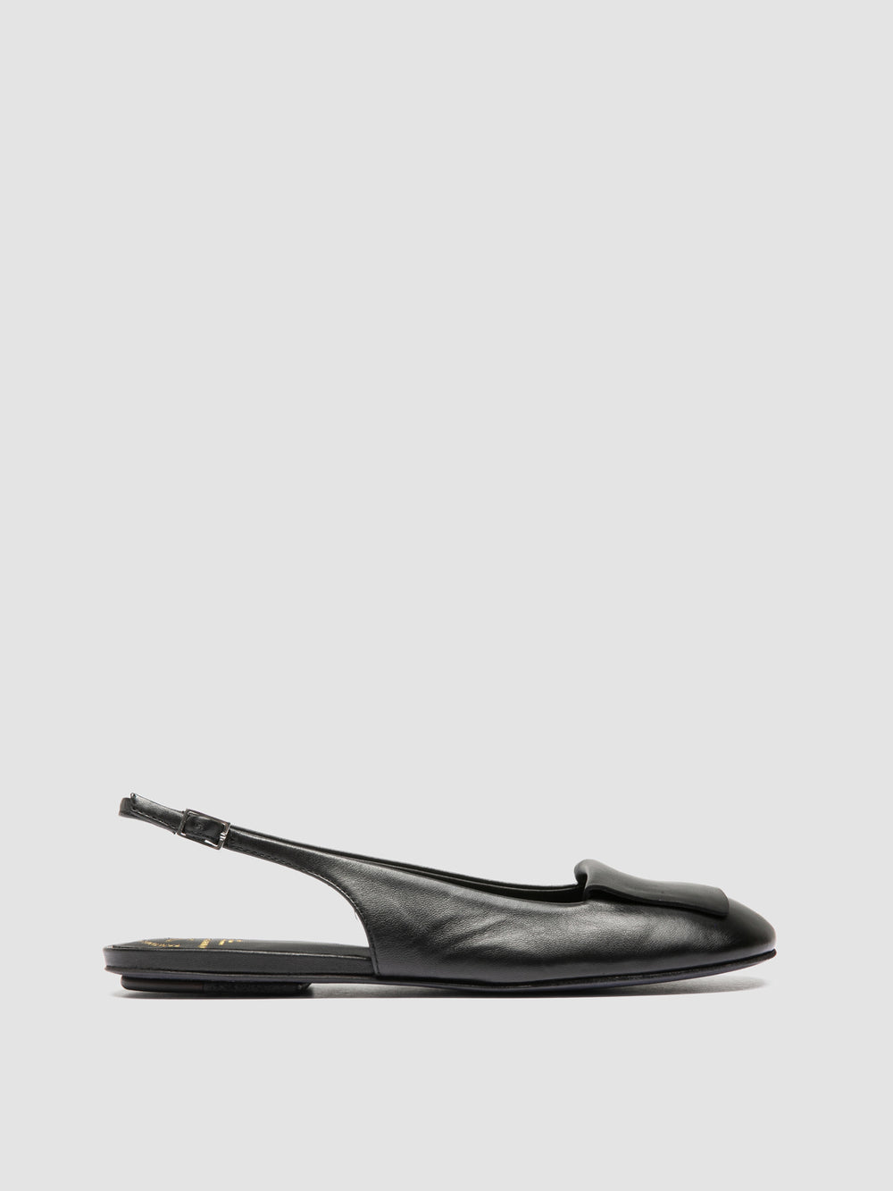MEREDITH 001 - Black Leather Sling Back Sandals