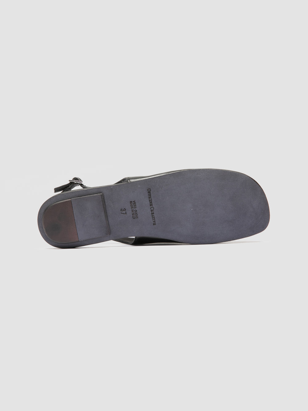 MEREDITH 001 - Black Leather Sling Back Sandals - Image 5