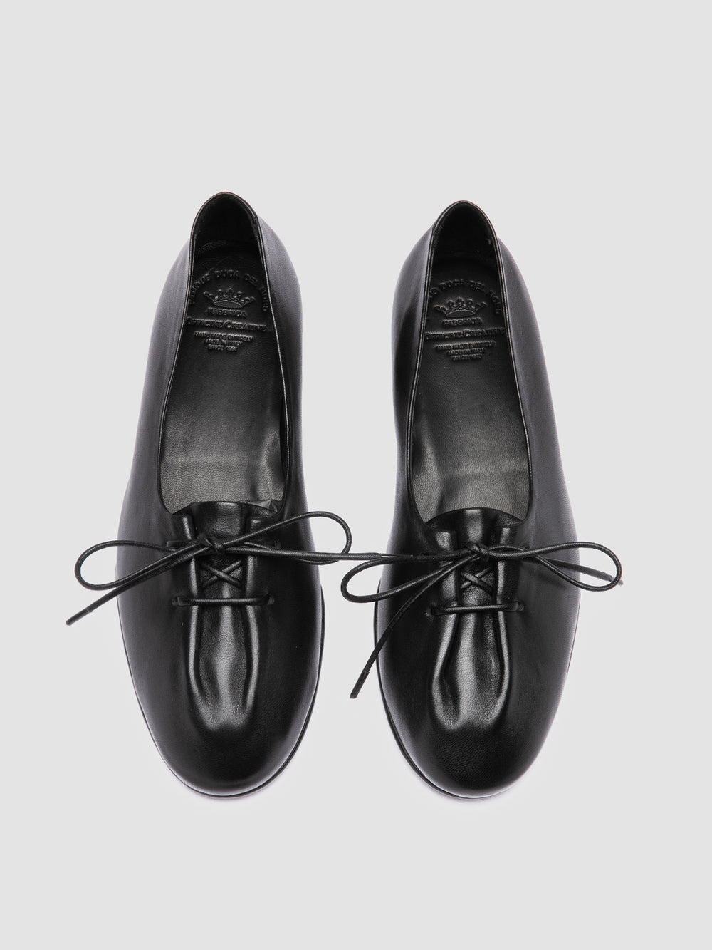 OLIVER 102 - Black Leather Ballerina Shoes - Image 2