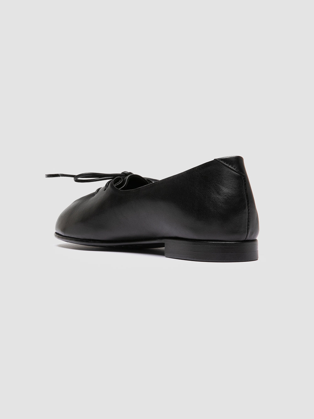OLIVER 102 - Black Leather Ballerina Shoes - Image 4