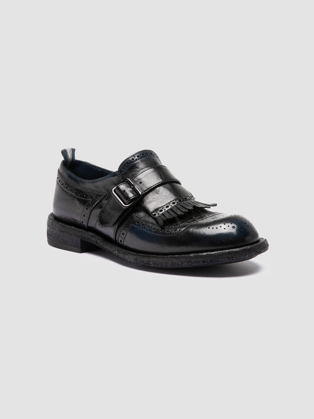 RUGGED 111 - Navy Leather Monk Shoes - Image 3