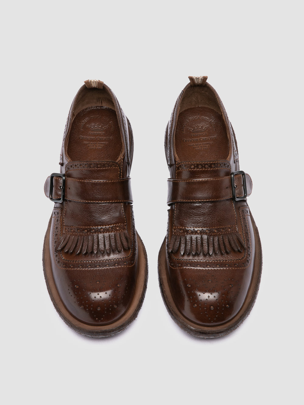 RUGGED 111 - Brown Leather Monk Shoes - Image 3