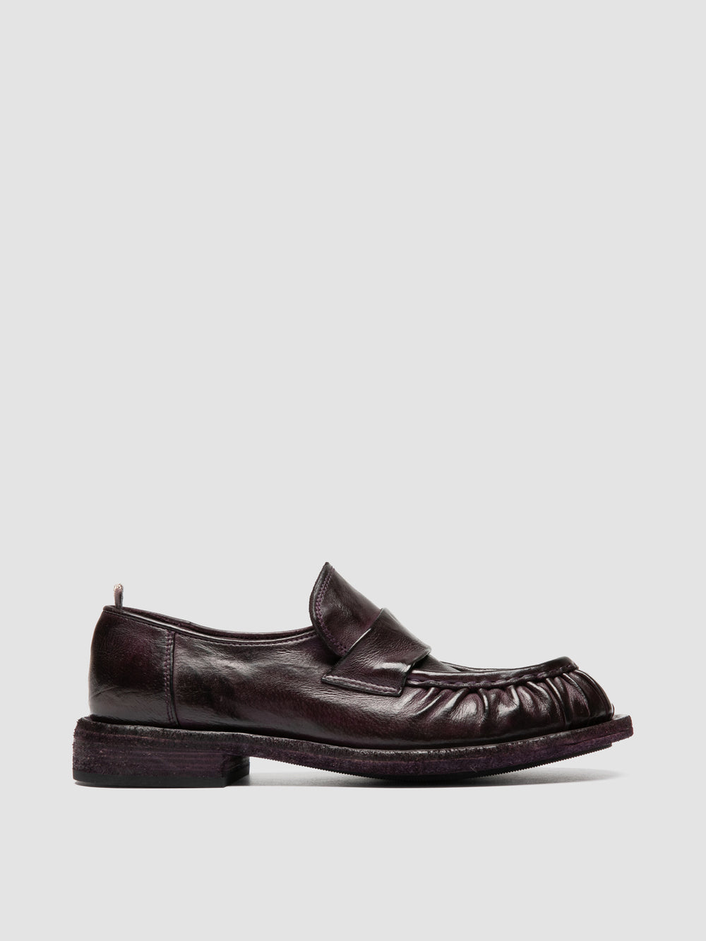 RUGGED 123_W - Burgundy Leather Penny Loafers