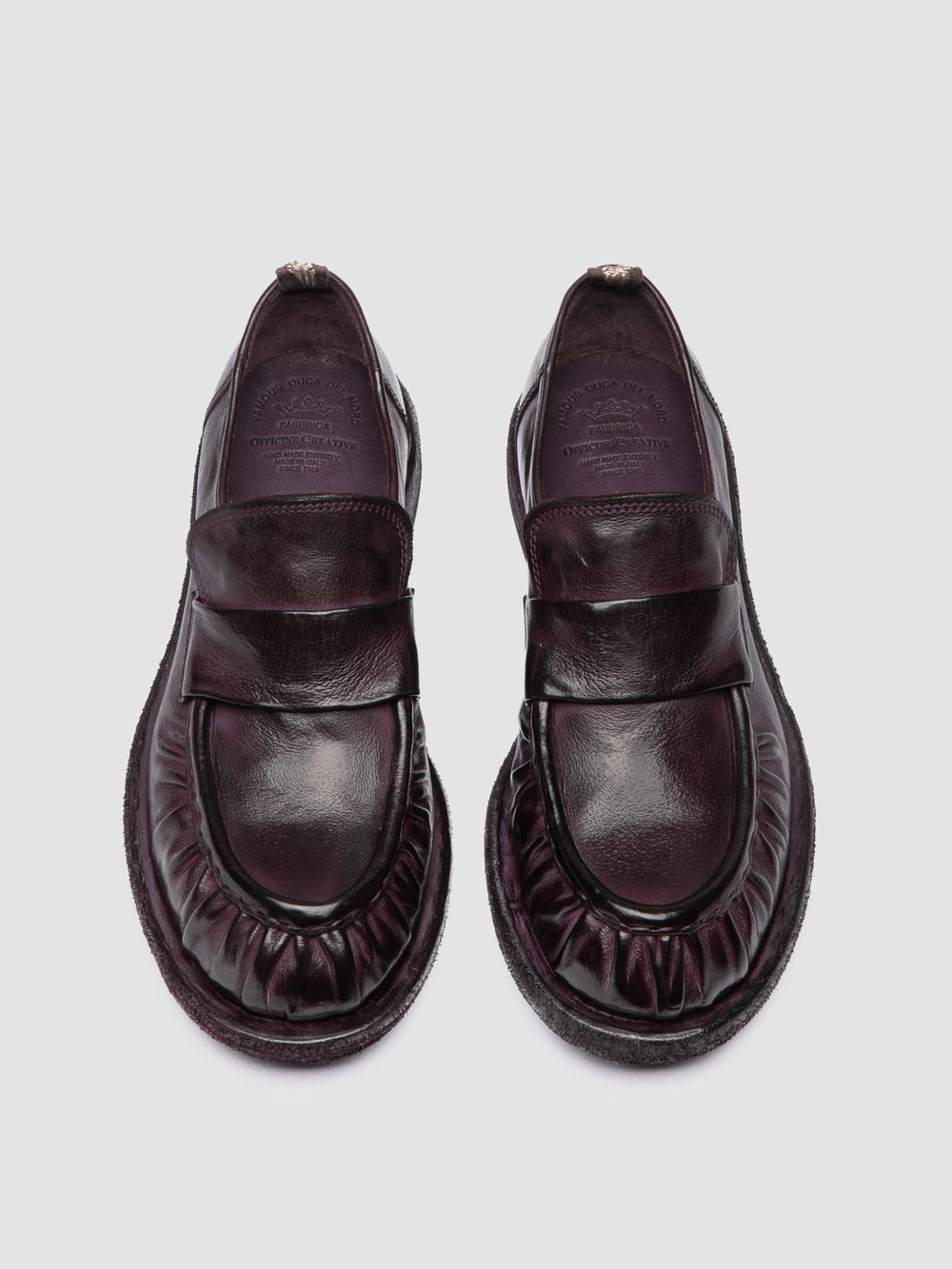 RUGGED 123_W - Burgundy Leather Penny Loafers - Image 2