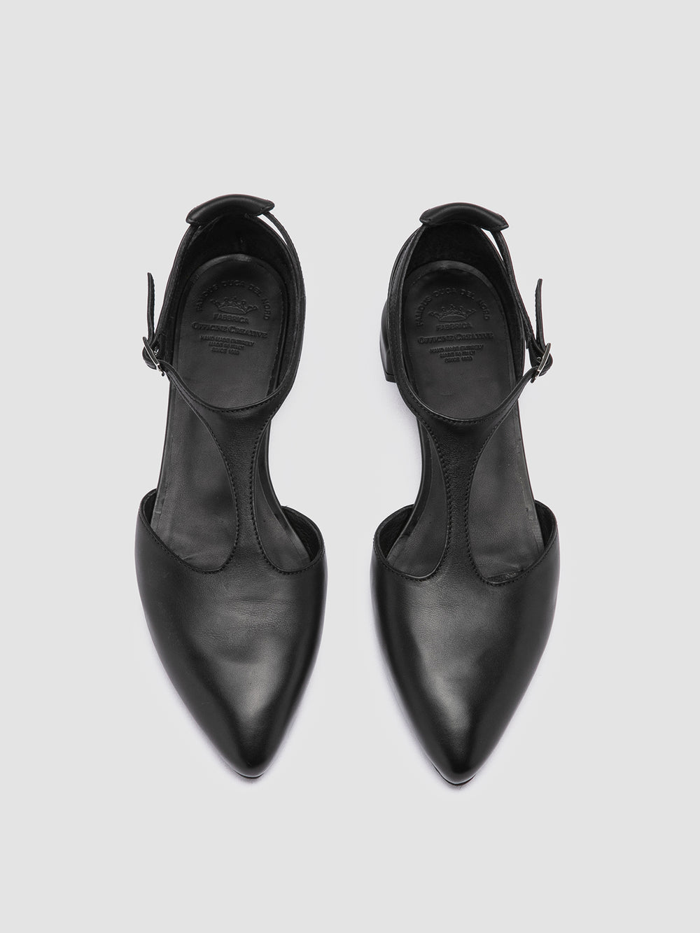 SAGE 103 - Black Leather T-Bar Shoes - Image 2