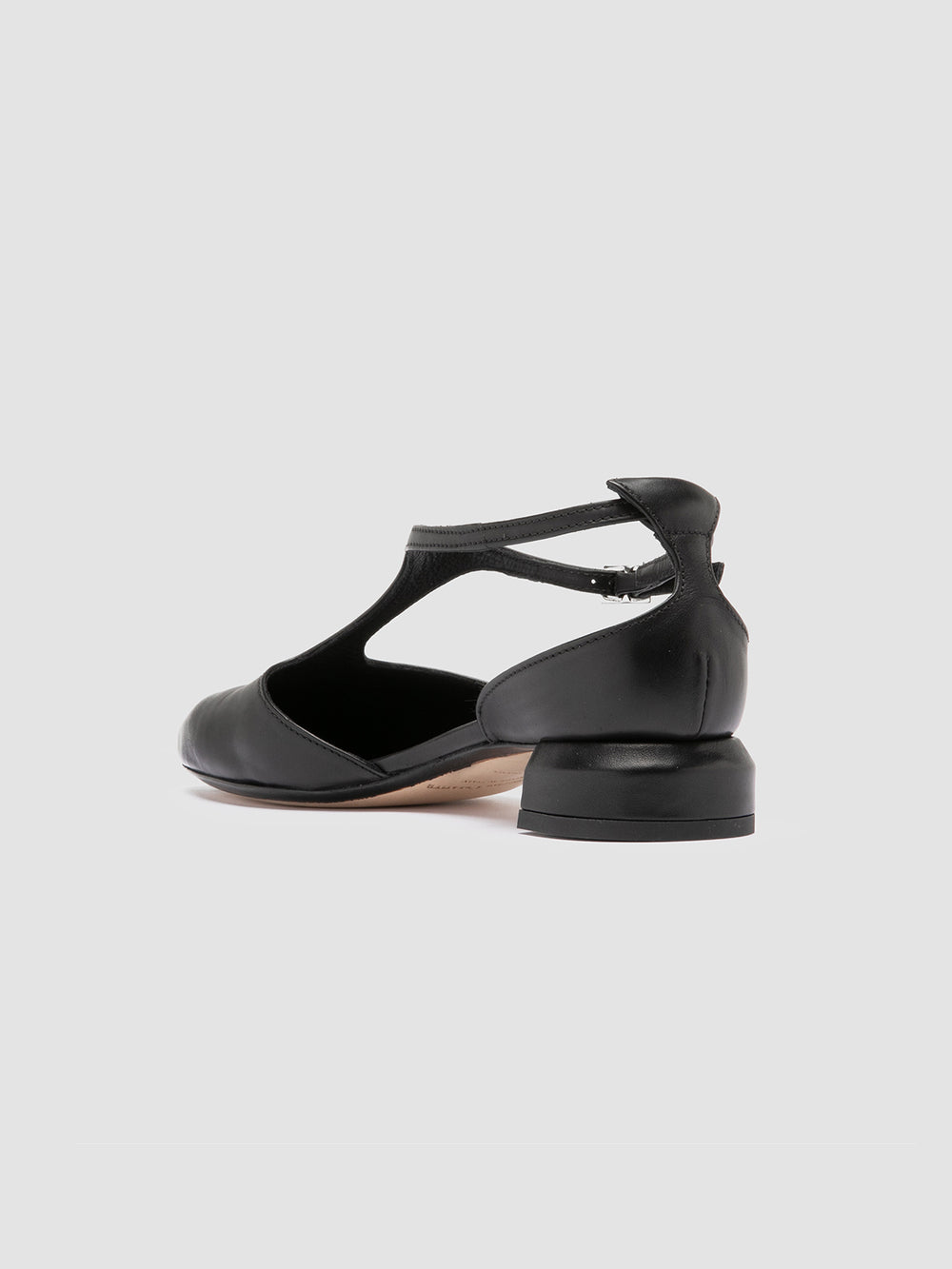 SAGE 103 - Black Leather T-Bar Shoes - Image 4