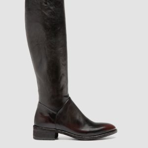 SELINE 039 - Brown Leather Zipped Boots