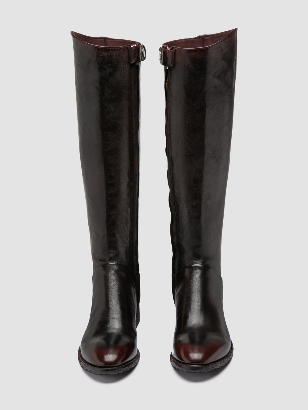 SELINE 039 - Brown Leather Zipped Boots - Image 2