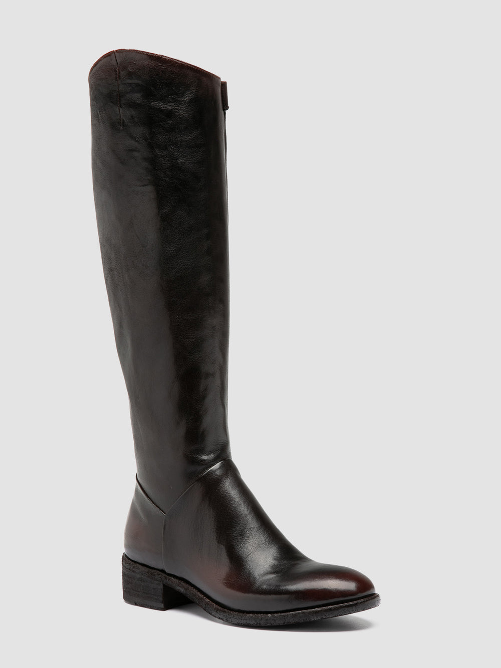 SELINE 039 - Brown Leather Zipped Boots - Image 3