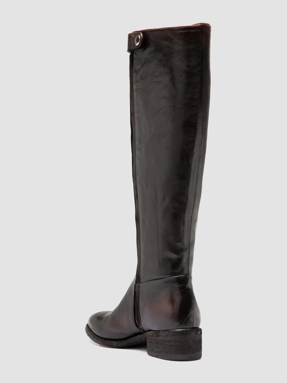 SELINE 039 - Brown Leather Zipped Boots - Image 4