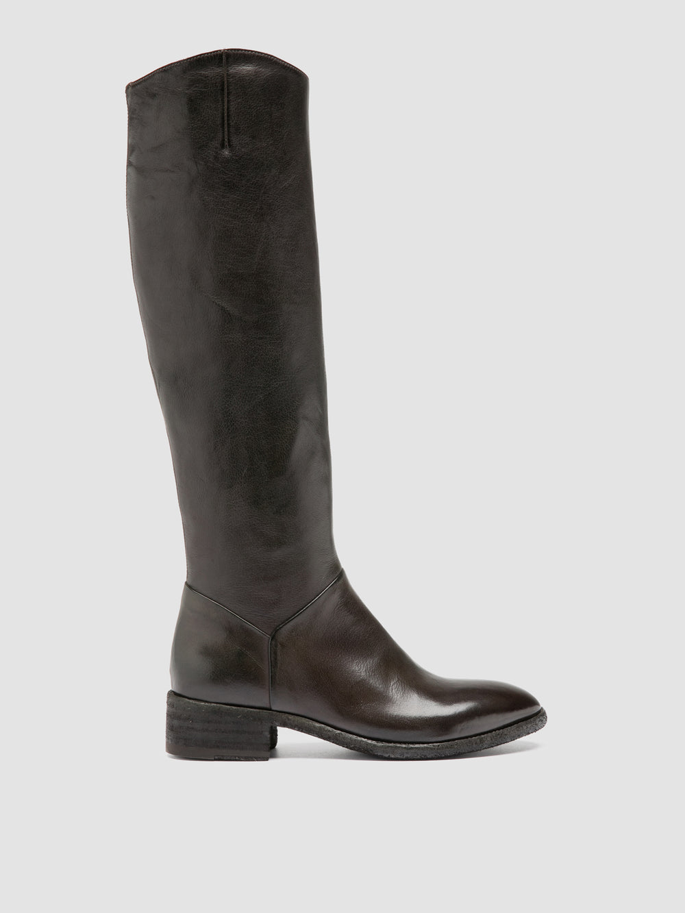 SELINE 039 - Grey Leather Zipped Boots