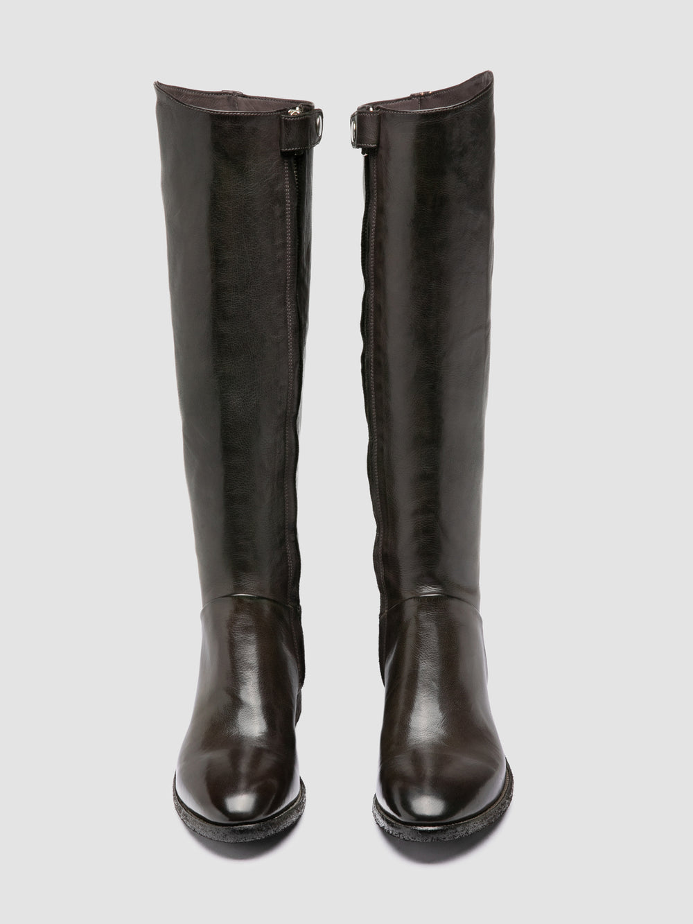 SELINE 039 - Grey Leather Zipped Boots - Image 2