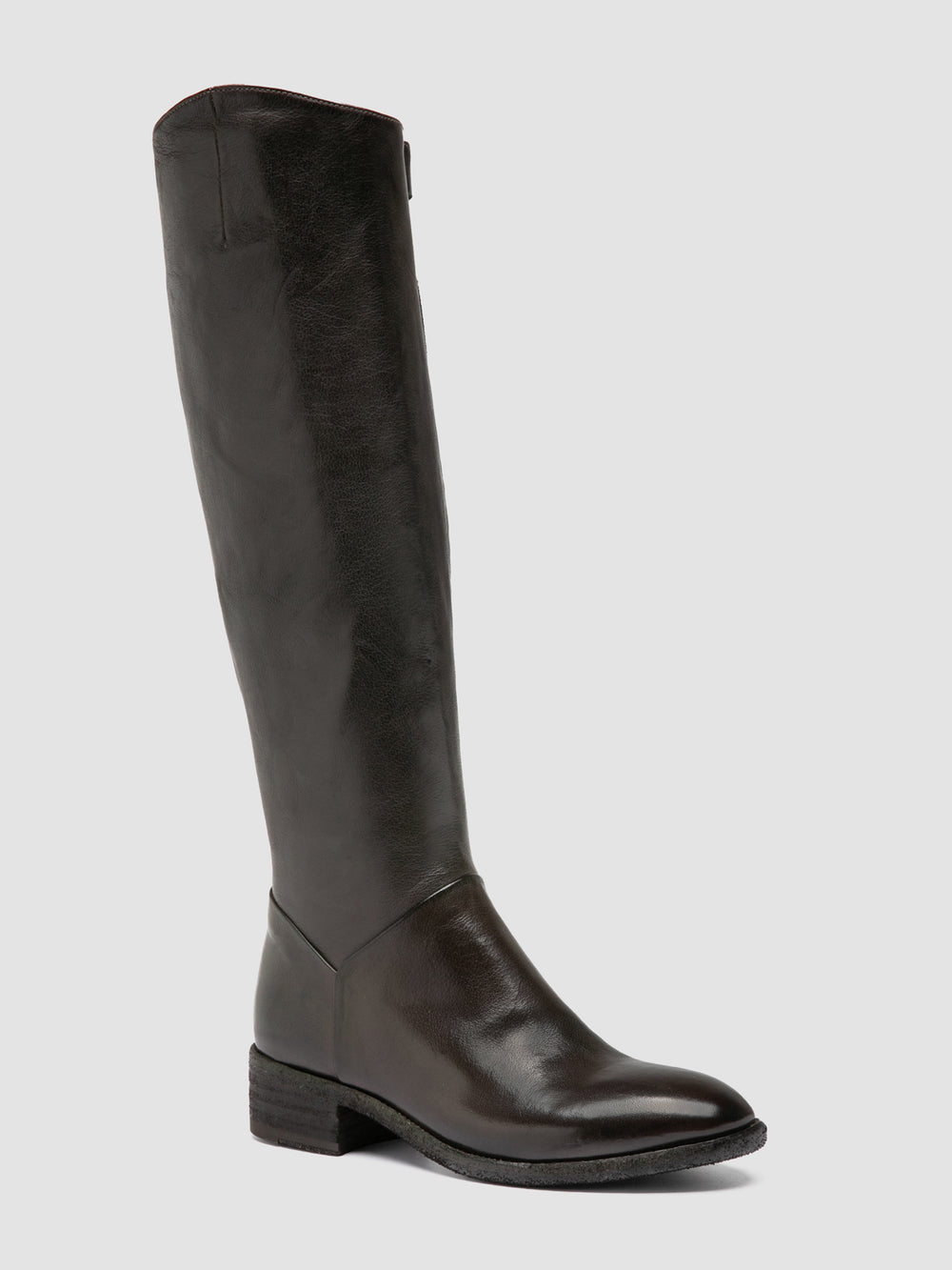 SELINE 039 - Grey Leather Zipped Boots - Image 3