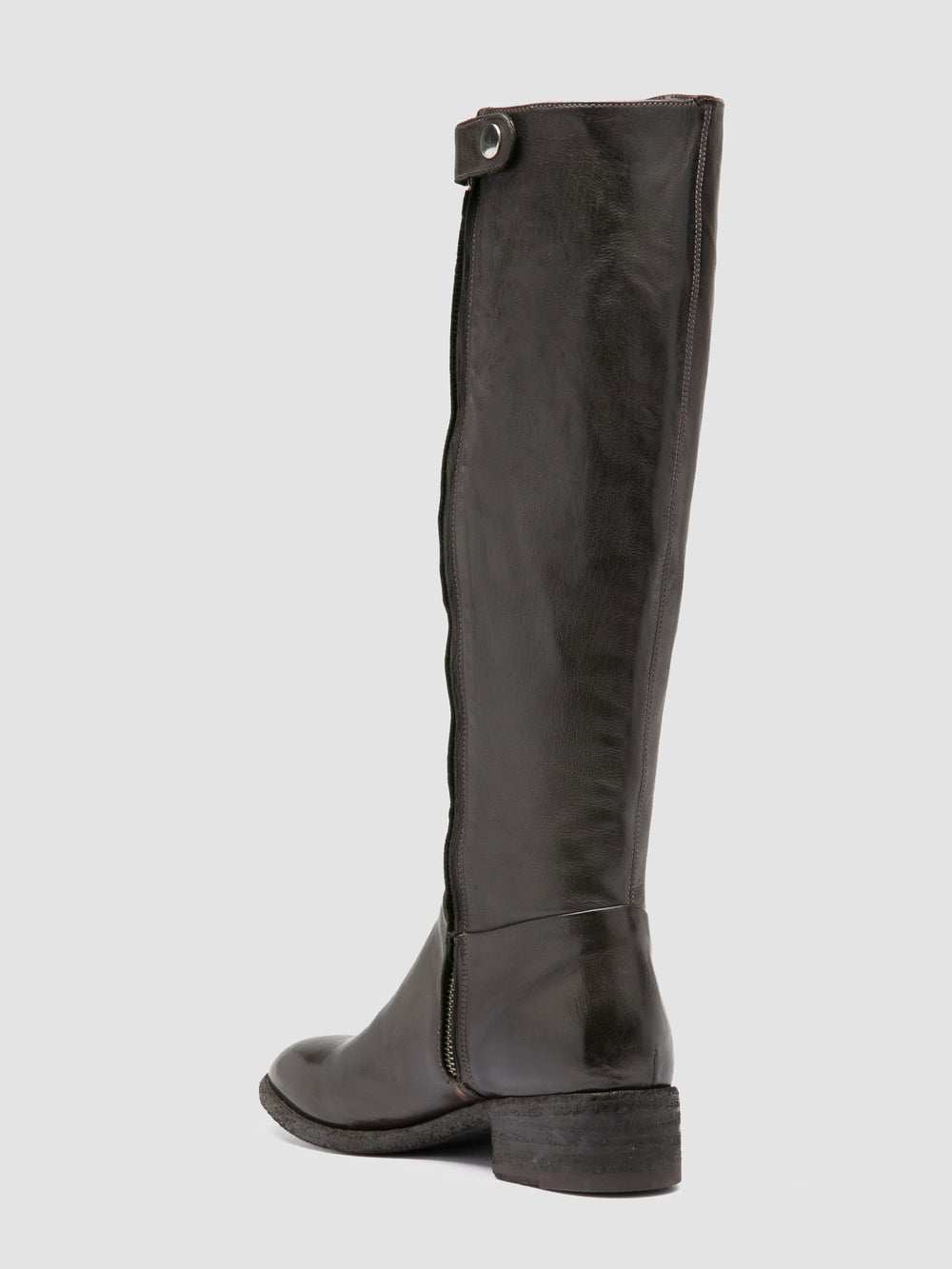 SELINE 039 - Grey Leather Zipped Boots - Image 4