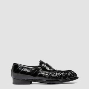 SOLITUDE 107 - Black Leather Penny Loafers