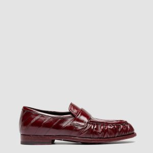 SOLITUDE 107 - Burgundy Leather Penny Loafers