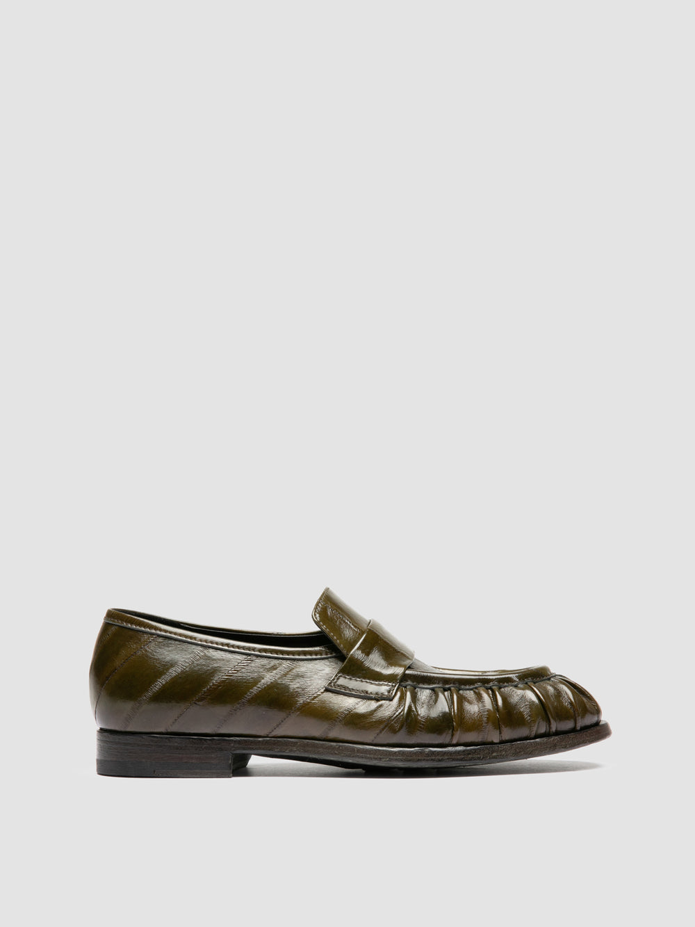 SOLITUDE 107 - Green Leather Penny Loafers
