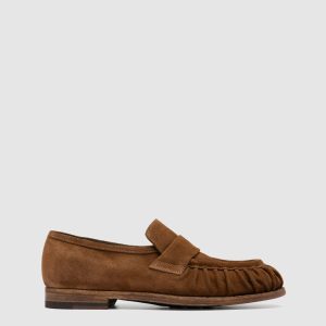 SOLITUDE 107 - Brown Suede Penny Loafers