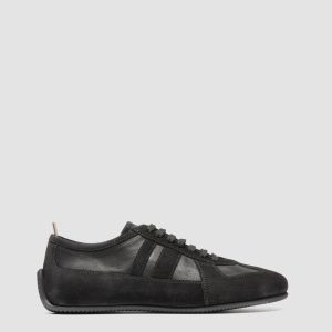 SUBSIDE 104_W - Black Suede and Leather Low Top Sneakers