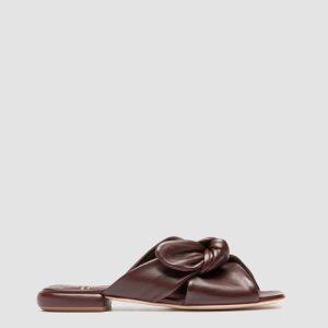 SUKI 007 - Burgundy Leather Slide Sandals