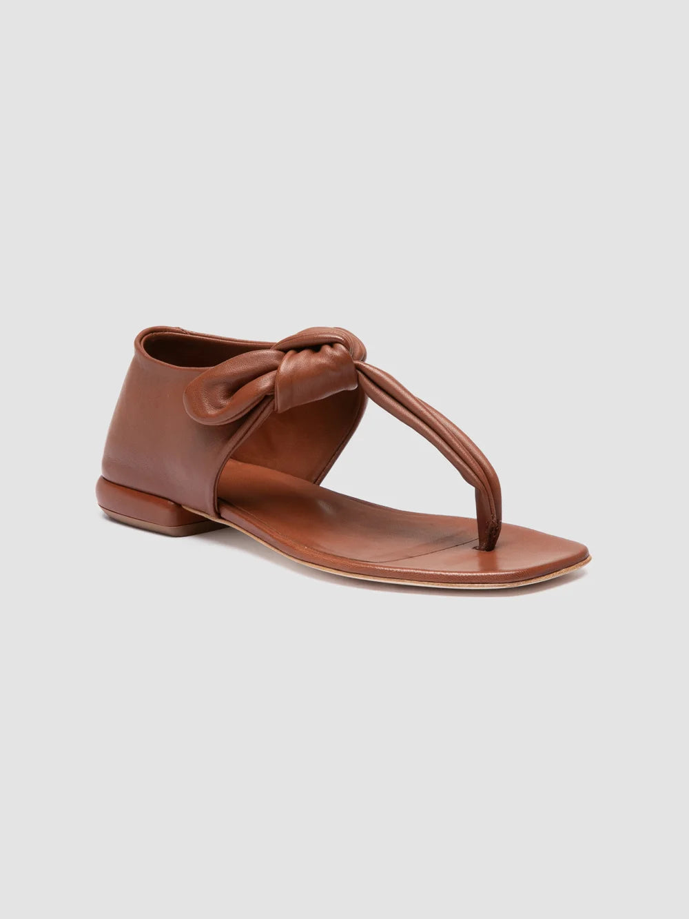 SUKI 008 - Brown Leather Thong Sandals - Image 3