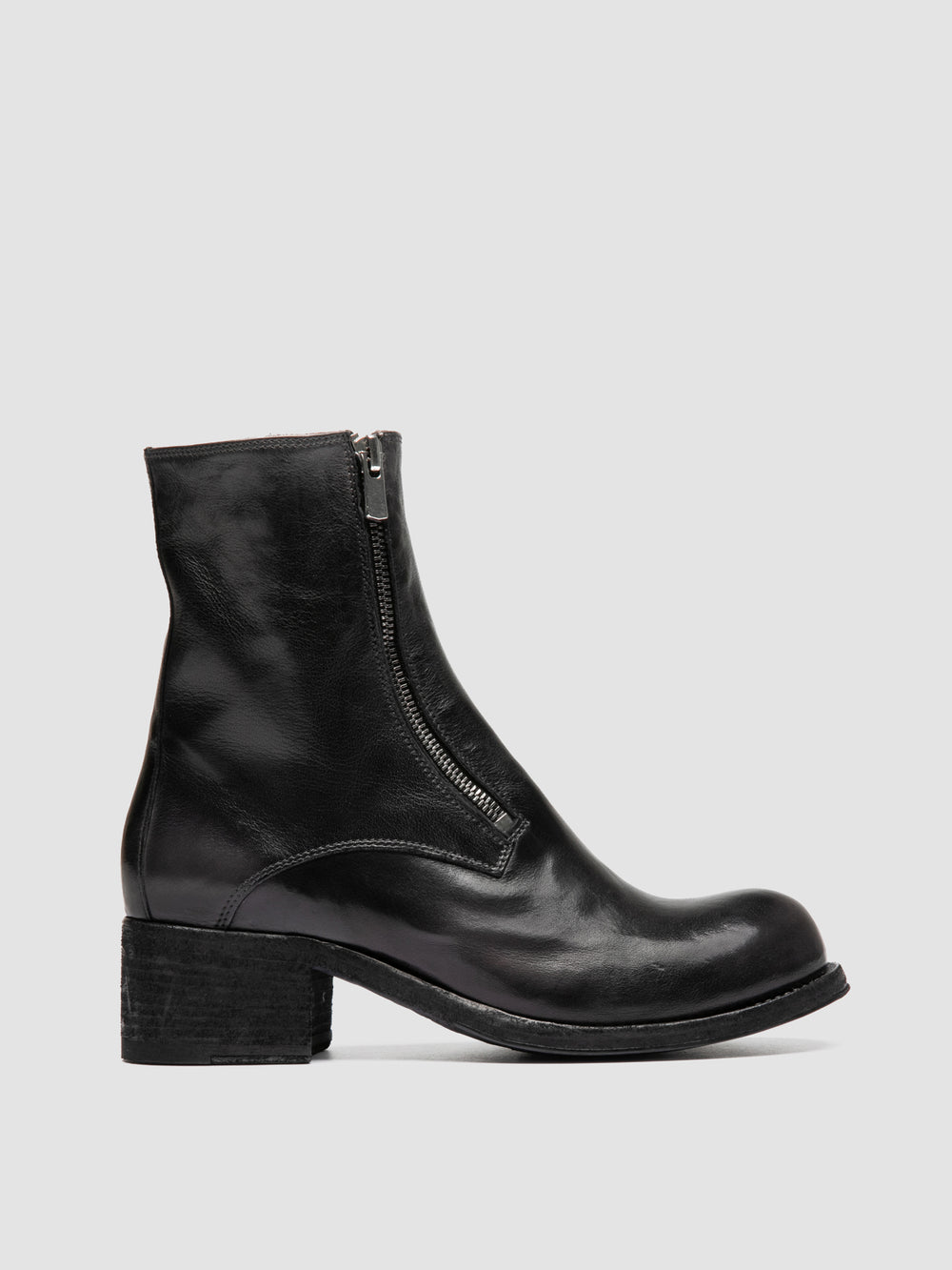 THUBBLE 105 - Black Leather Zip Boots