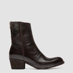 WADE 013 - Brown Leather Zipped Boots