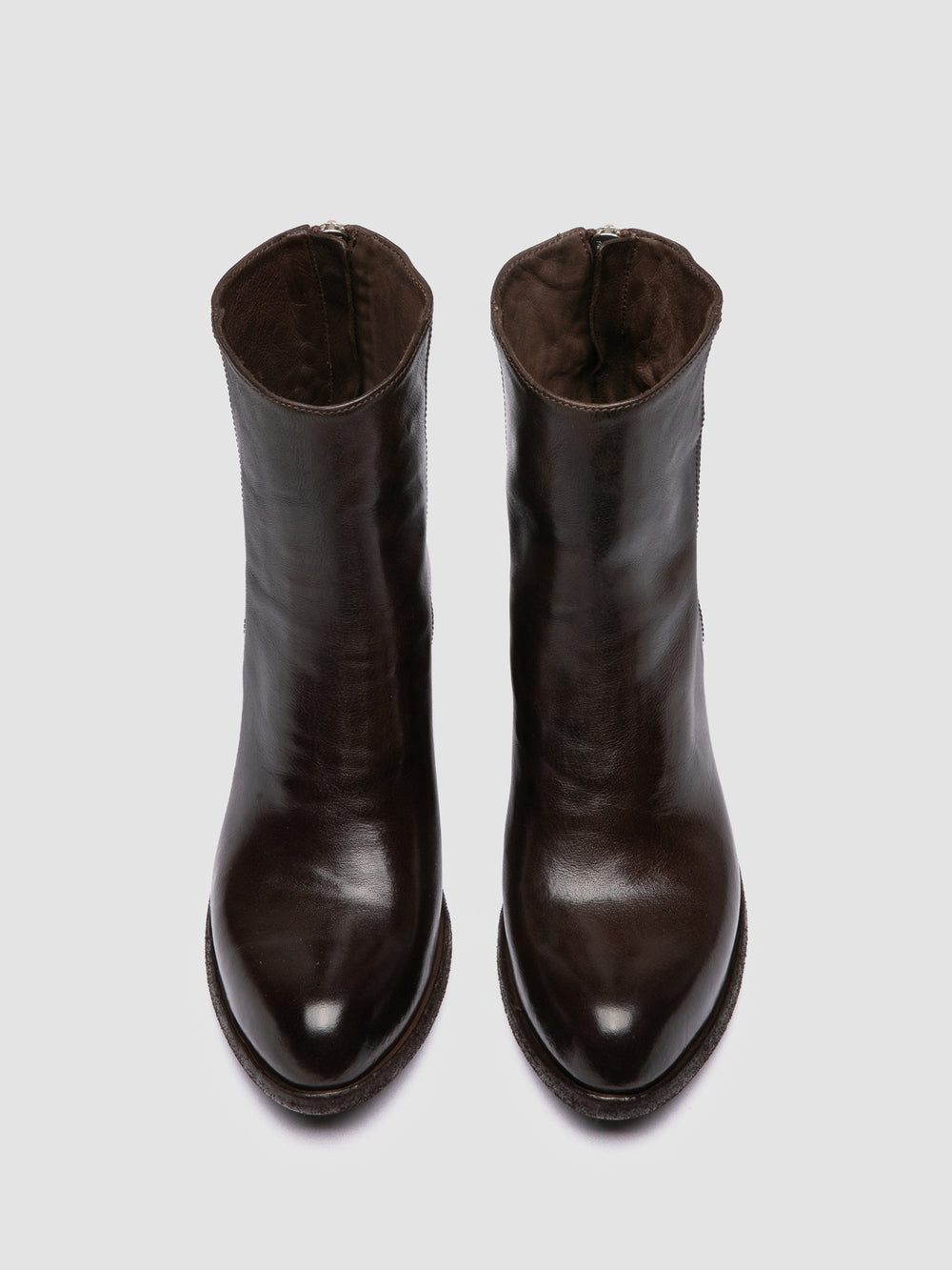 WADE 013 - Brown Leather Zipped Boots - Image 2