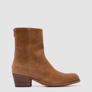 WADE 013 - Brown Suede Zipped Boots