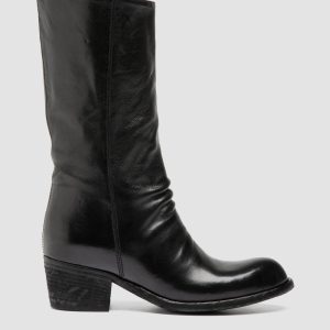 WADE 014 - Black leather Zip Boots
