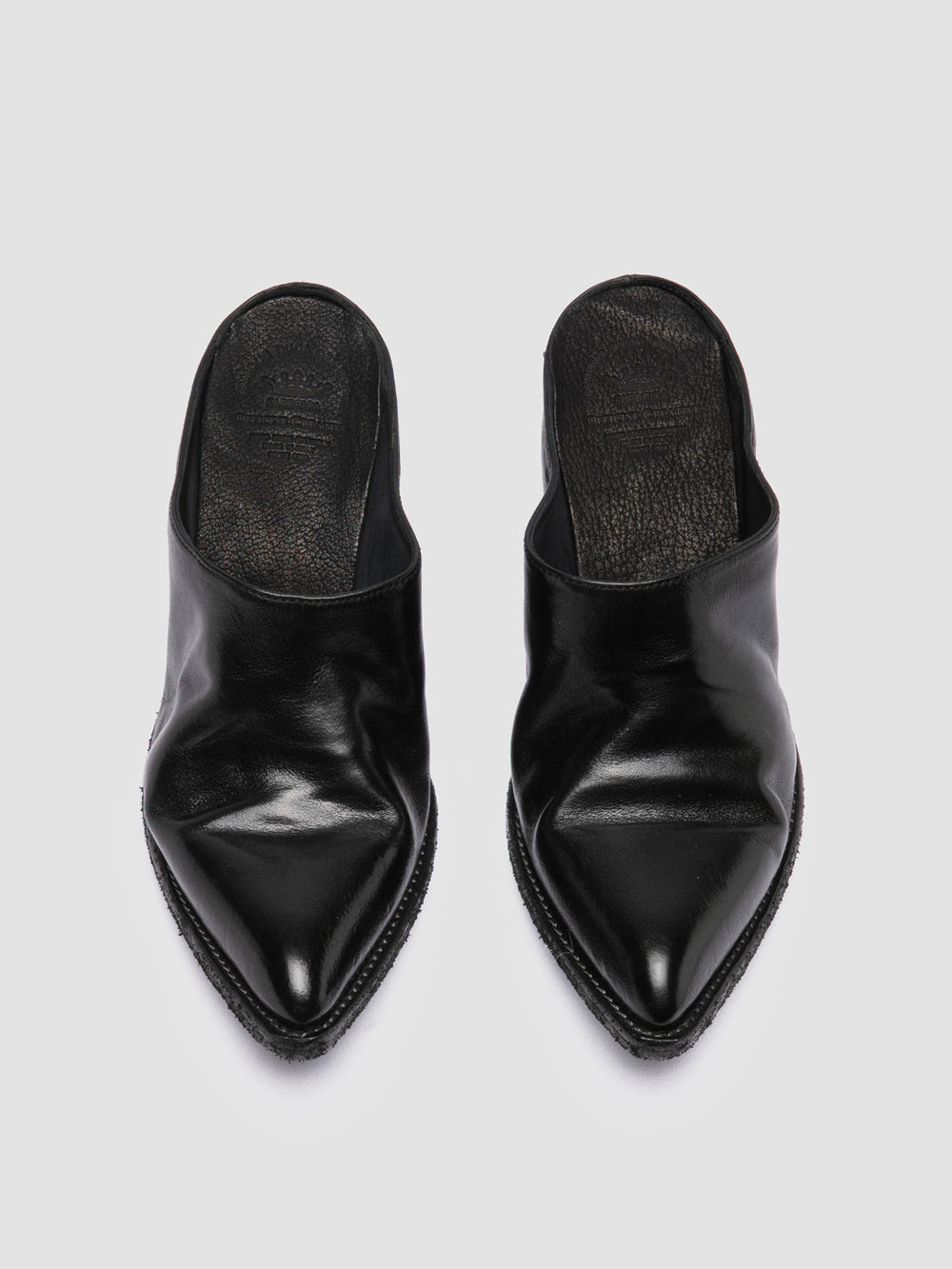 WANDA DD 101 - Black Leather Mule Sandals - Image 2