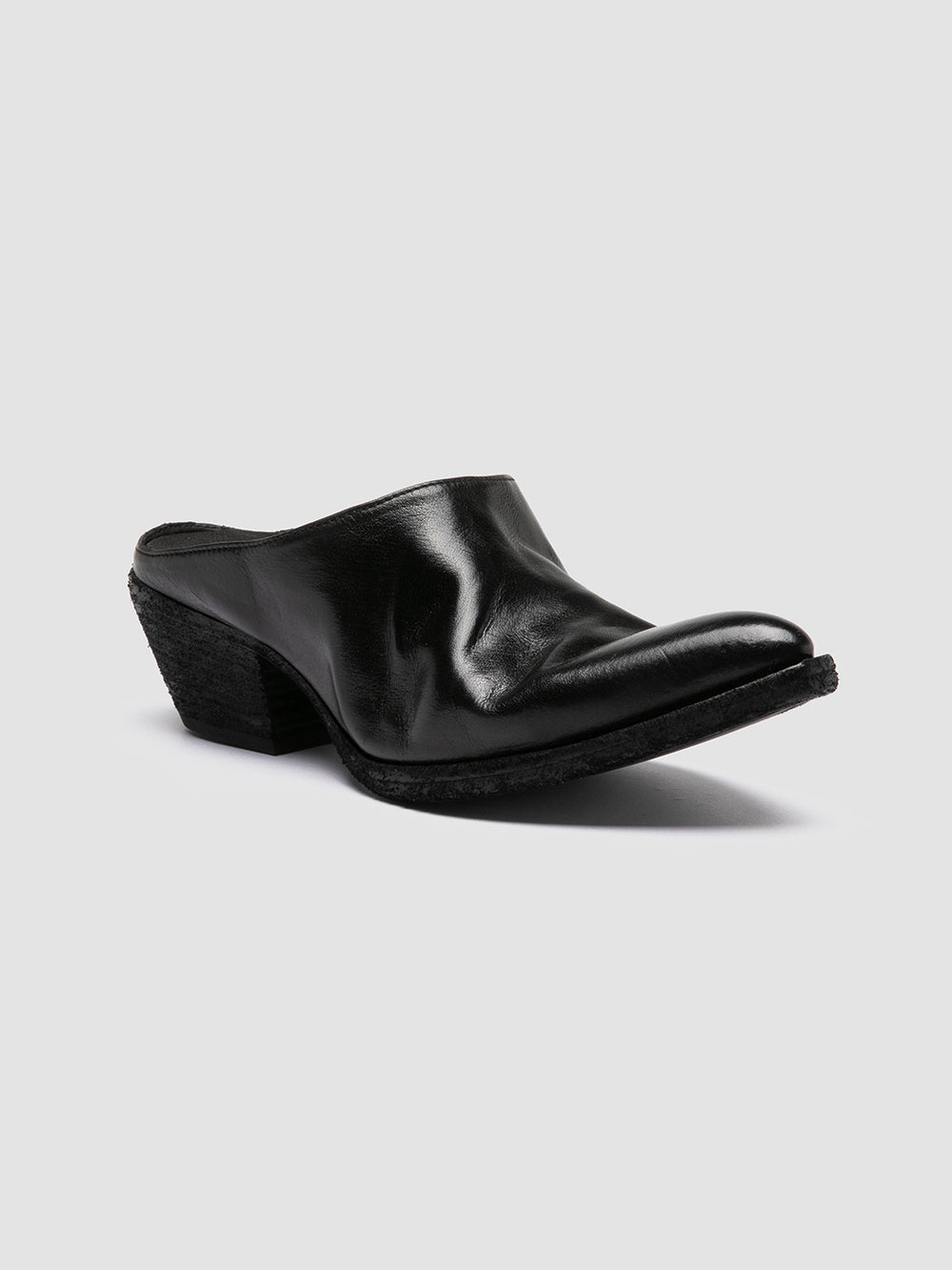 WANDA DD 101 - Black Leather Mule Sandals - Image 3