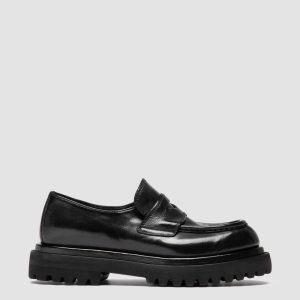 WISAL DD 101 - Black Leather Penny Loafers
