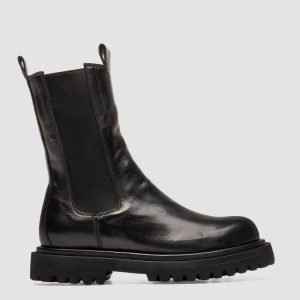 WISAL DD 107 - Black Leather Chelsea Boots