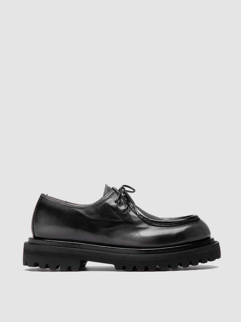 WISAL DD 125 - Black Leather Derby Shoes