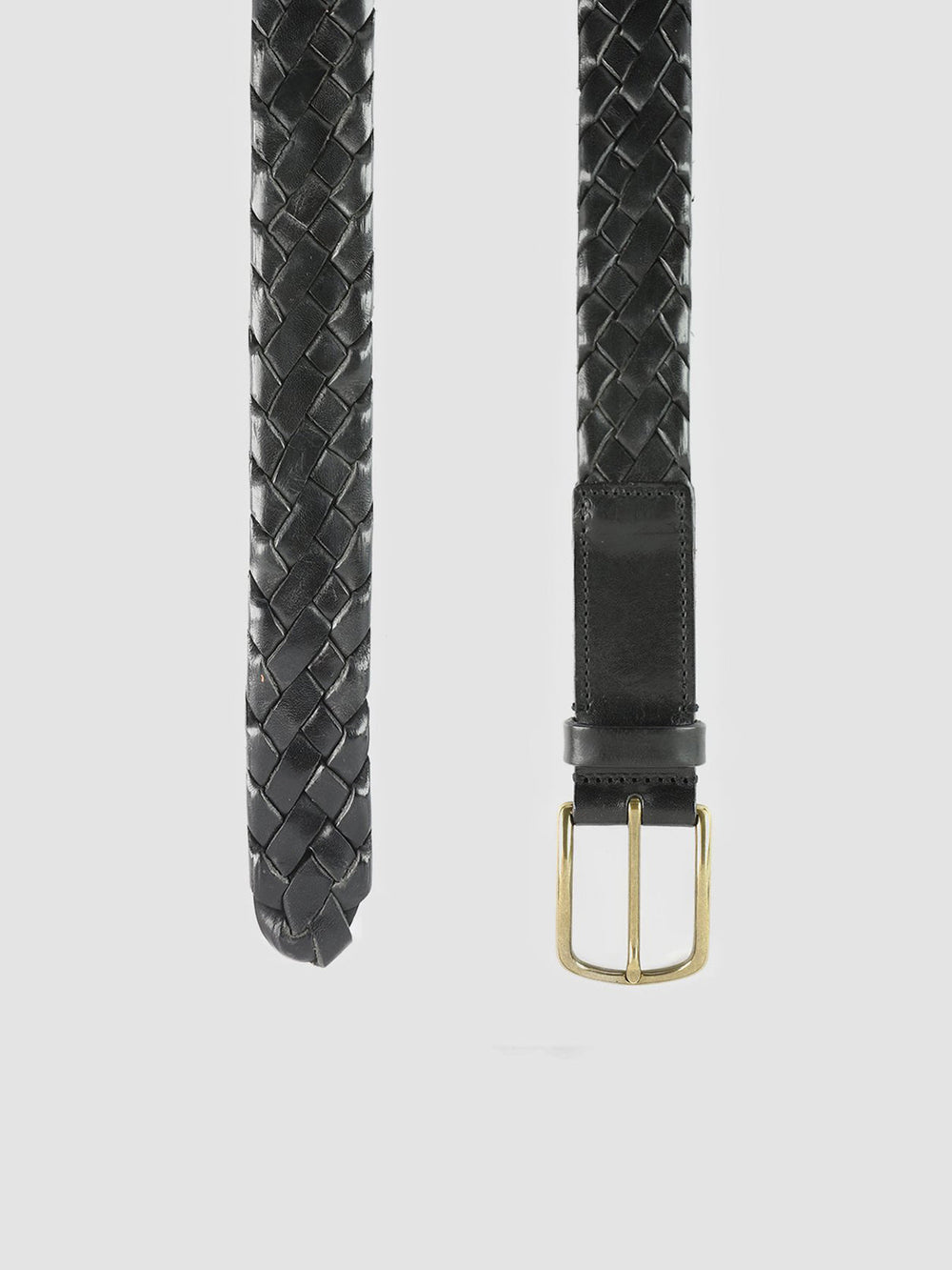 OC STRIP 21 - Black Woven Leather Belt - Image 2