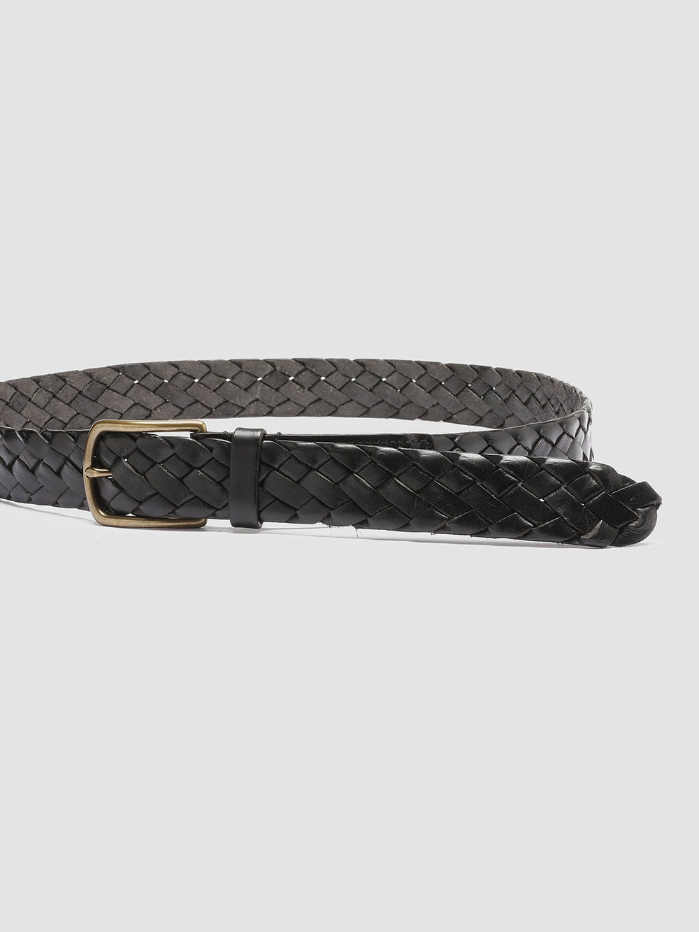 OC STRIP 21 - Black Woven Leather Belt - Image 4