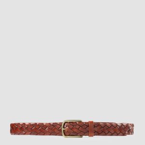 OC STRIP 21 - Tan Woven Leather Belt