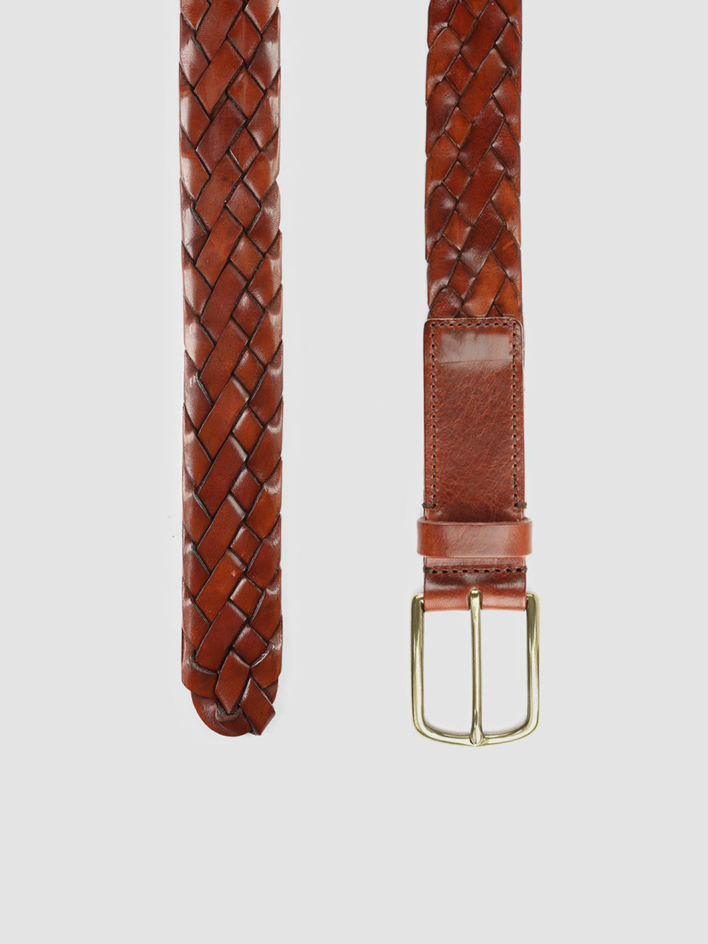 OC STRIP 21 - Tan Woven Leather Belt - Image 2