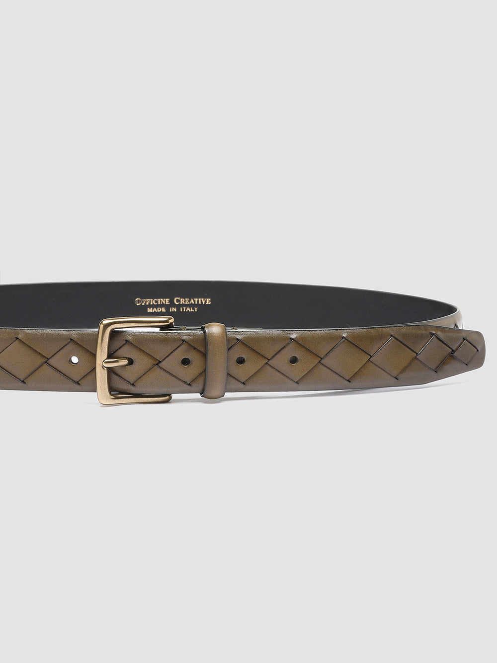 OC STRIP 29 - Green Woven Leather Belt - Image 4