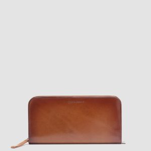 BERGE’ 01 - Brown Zip Around Leather Wallet